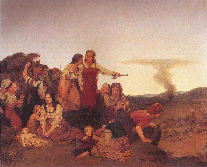 august malmstrom Blenda advises the women of Varend to revenge the pillaging of the Danes oil painting picture
